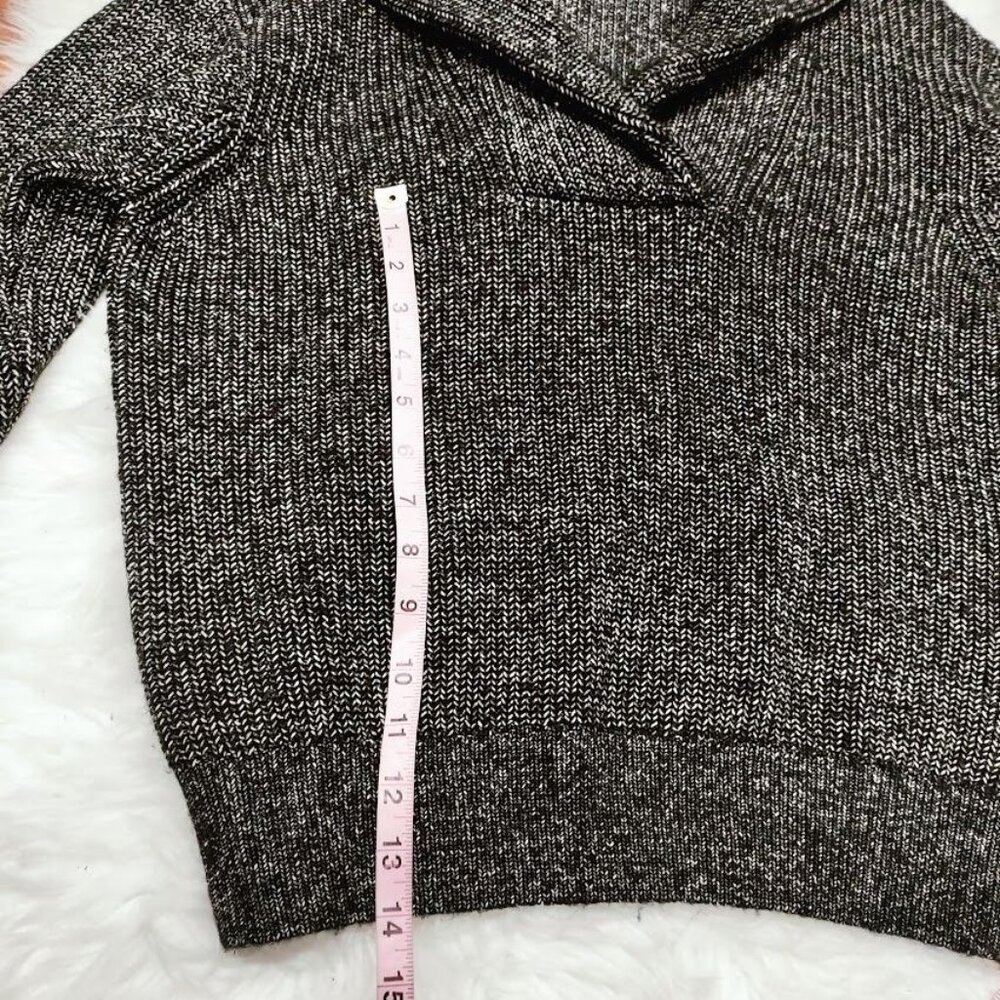 Hatley Collared V-Neck Womens Size M/M Striped Knit Pullover Sweater Gray White - Picture 11 of 11